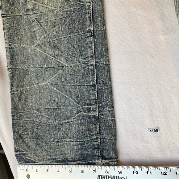 Rsrch & DVlpmnt Men Jeans size 38 x 32 Blue & White Mid Rise Straight Fit NWT - Picture 6 of 12